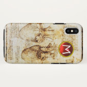 Hart en bloedvaten, perkamentmonogram Case-Mate iPhone case (Achterkant (horizontaal))