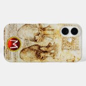 Hart en bloedvaten, perkamentmonogram Case-Mate iPhone case (Achterkant (horizontaal))