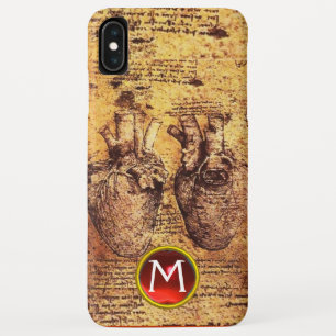 Hart en bloedvaten, perkamentmonogram iPhone XS max hoesje
