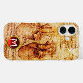 Hart en bloedvaten, perkamentmonogram Case-Mate iPhone case (Achterkant (horizontaal))