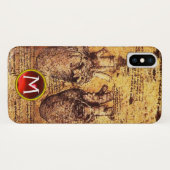 Hart en bloedvaten, perkamentmonogram Case-Mate iPhone case (Achterkant (horizontaal))