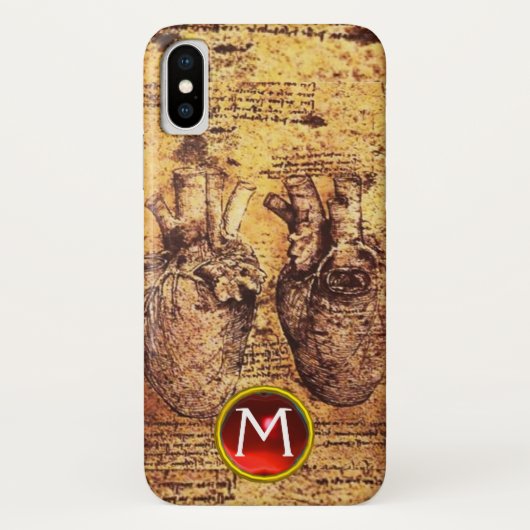 Hart en bloedvaten, perkamentmonogram Case-Mate iPhone case (Achterkant)