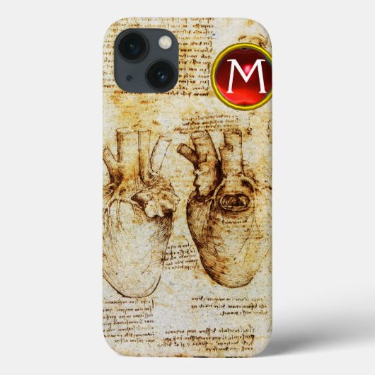 Hart en bloedvaten, perkamentmonogram Case-Mate iPhone case (Achterkant)