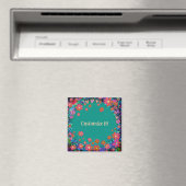 Hart en Bloemen Gepersonaliseerd Whimsical  Magneet (Insitu (Vaatwasser))