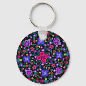 Hart en bloemen Twee Design Boho Beauful Sleutelhanger (Voorkant)