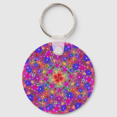 Hart en bloemen Twee Design Boho Beauful Sleutelhanger (Achterkant)