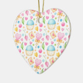 Hart- en Cupcakes heerlijk Waterverf patroon Keramisch Ornament (Links)
