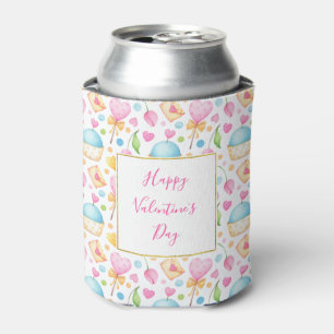 Hart- en cupcakes Waterverf-patroon Blikjeskoeler
