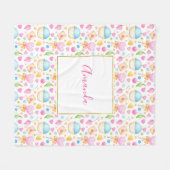 Hart- en cupcakes Waterverf-patroon Fleece Deken (Voorkant (Horizontaal))