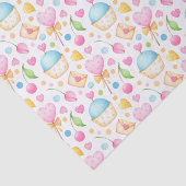 Hart- en cupcakes Waterverf-patroon Tissuepapier (Detail)
