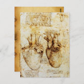 Hart en de bloedvaten, perkament briefkaart (Voorkant / Achterkant)