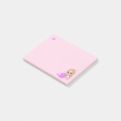 Hart en griep met Daisy op lichtroze Post-it® Notes (Schuin)