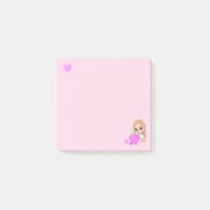 Hart en griep met Daisy op lichtroze Post-it® Notes