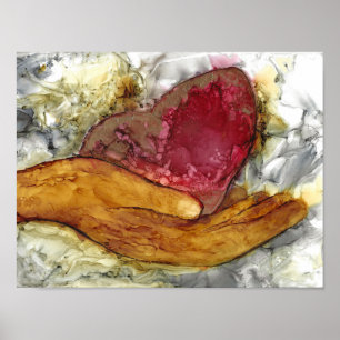 Hart en hand 13 x 10 inch poster
