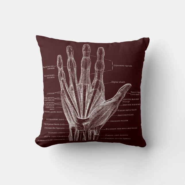 hart en hand - anatomie kussen (Voorkant)