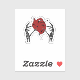Hart en handen - Skelet Hart Handen Sticker