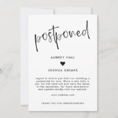 Hart en handschrift Uitgestelde bruiloft Kaart (Voorkant)