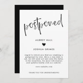 Hart en handschrift Uitgestelde bruiloft Kaart (Voorkant / Achterkant)