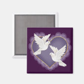 Hart en honden - Paars Magneet (Voorkant / Achterkant)