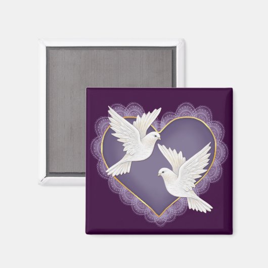 Hart en honden - Paars Magneet (Voorkant / Achterkant)