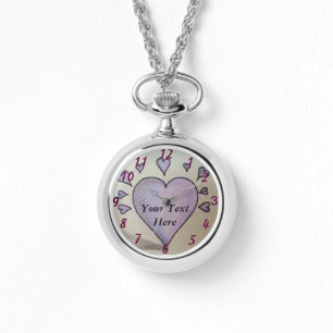 hart en kleine paarse harten schilderen romantisch horloge