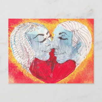 hart en kus briefkaart