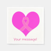 Hart en lint Borstkanker Charity Design Servetten (Voorkant)