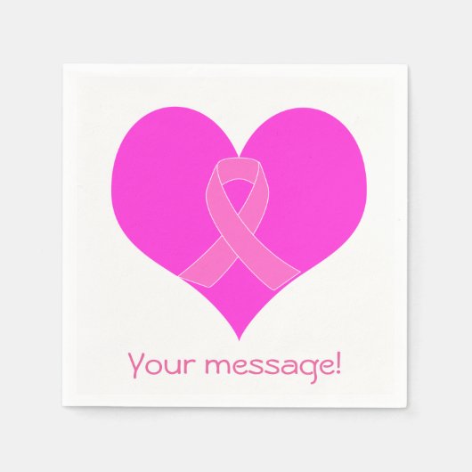 Hart en lint Borstkanker Charity Design Servetten (Voorkant)