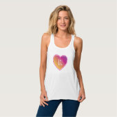 Hart en monogram op zonsondergang Coloful Pattern Tanktop (Volledige Voorkant)