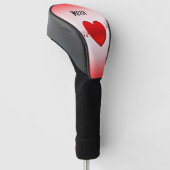 Hart en muziek golfheadcover (Schuin)
