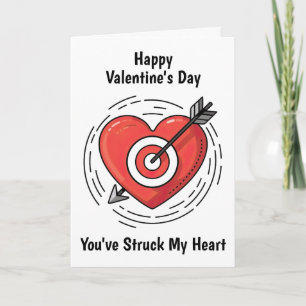 Hart en Pijl Valentijnsdag Kaart