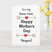 Hart en Pijlen Gelukkige Moederdag Bonus Mam Kaart (Gele Bloem)