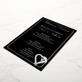 Hart- en Roos-bloemen Folie Uitnodiging (Gedraaid)