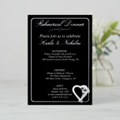 Hart- en Roos-bloemen Folie Uitnodiging (Staand Voorkant)