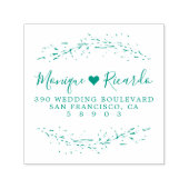 Hart- en Script-weddenschap met paar retouradres Zelfinktende Stempel (Design)