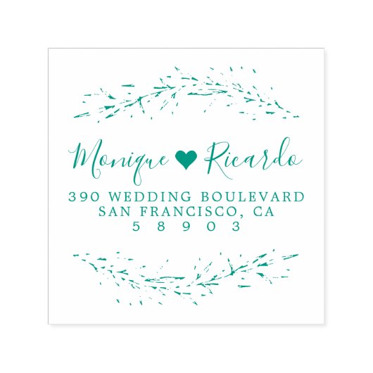 Hart- en Script-weddenschap met paar retouradres Zelfinktende Stempel (Design)