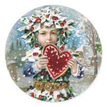 "Hart en Sneeuw" Vintage Kerstmis