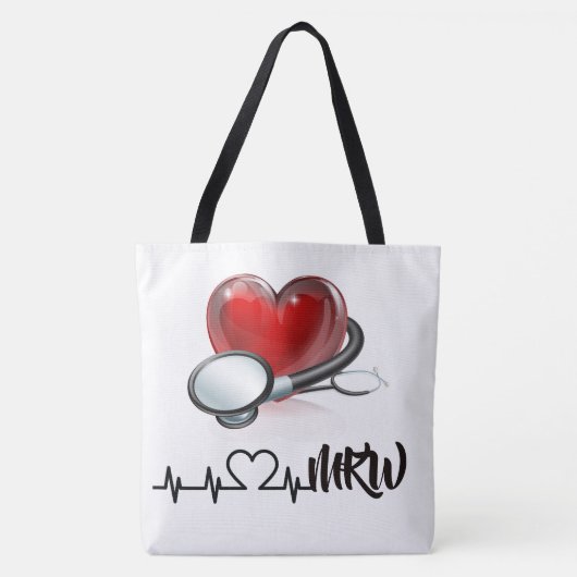 Hart en stethoscoop Groot Tas (Voorkant)