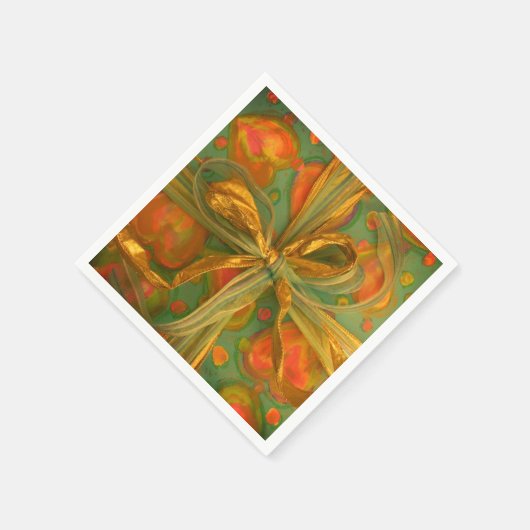 Hart en strik rood en groen cadeaus servet (Hoek)