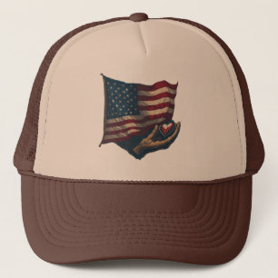 Hart en vlag trucker pet