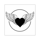 Hart en Vleugels Rubberstempel (Afrduk)