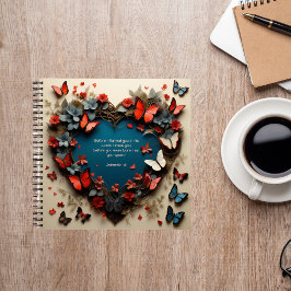 Hart en vlinder brengen tijd door met Jezus Journa Notitieboek