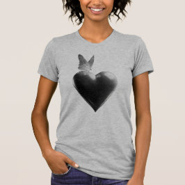 Hart en vlinder t-shirt