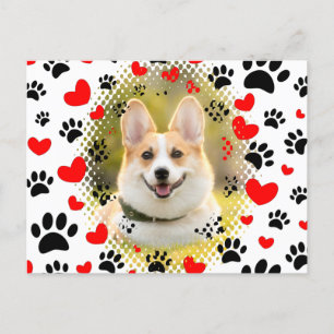 Hart- en voetafdrukken Dog Lijst Briefkaart
