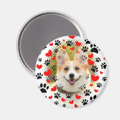 Hart- en voetafdrukken Dog Lijst Magneet (Voorkant / Achterkant)