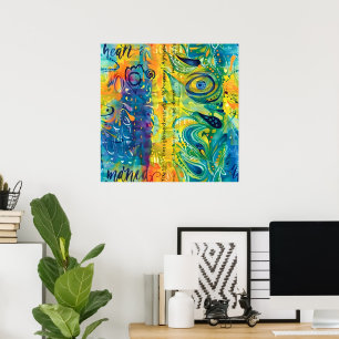 Hart en ziel: Abstract minimalistisch Poster