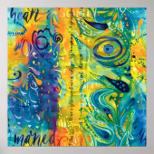 Hart en ziel: Abstract minimalistisch Poster (Voorkant)