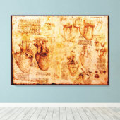 Hart en zijn bloedvaten, bruin canvas afdruk (Insitu (Houten vloer))