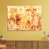 Hart en zijn bloedvaten, bruin canvas afdruk (Insitu (Woonkamer))