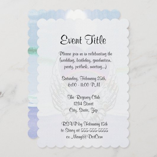 Hart, engelenvleugels & oceaan kaart (Voorkant / Achterkant)